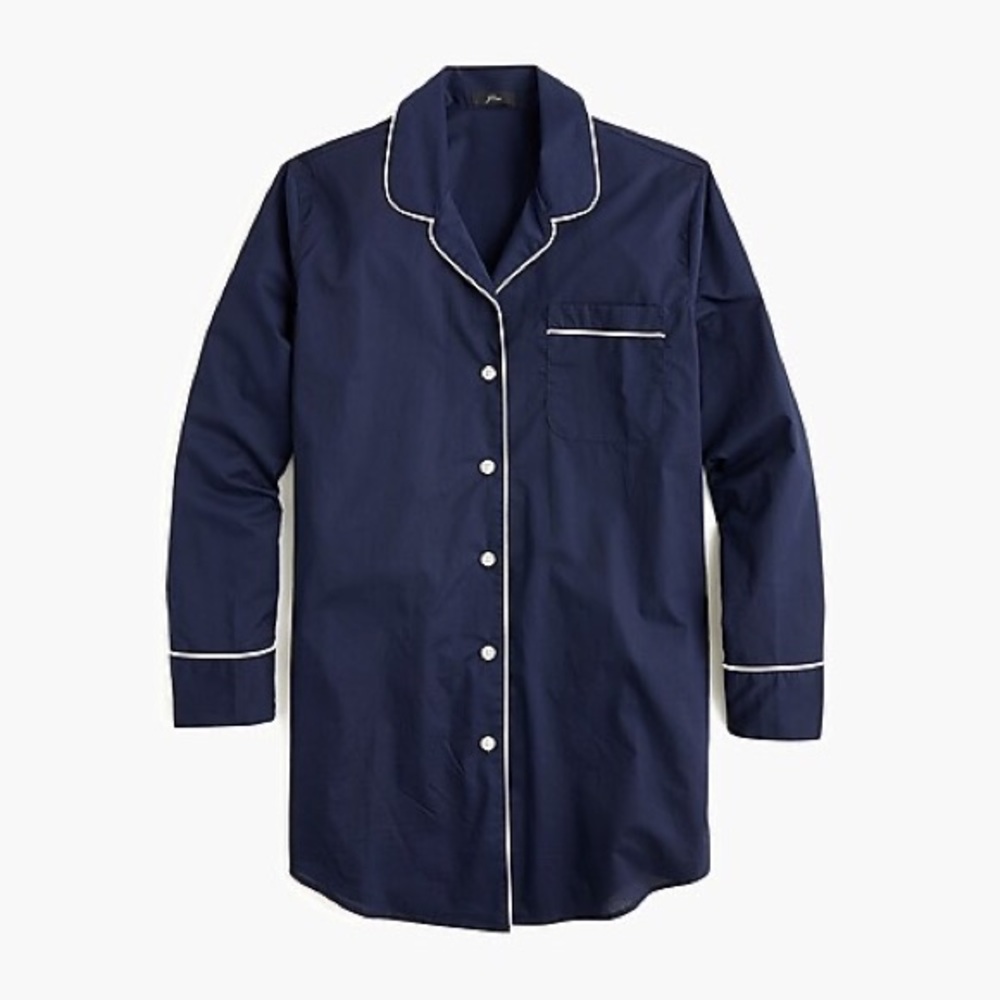 J Crew Nightshirt in end-on-end cotton - Navy